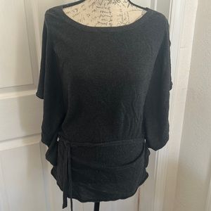 Dragonfly Dark Gray Unique Short Sleeve Knit Top Sz S